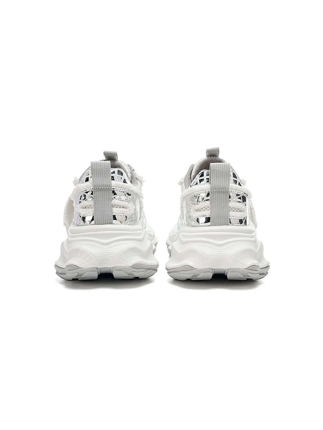 EBLAN | Silver Chunky Mesh Joggers Street Style - PSYLOS 1, EBLAN | Silver Chunky Mesh Joggers Street Style, Shoes, EBLAN, PSYLOS 1